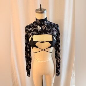 Iridescent Butterfly Shrug Top